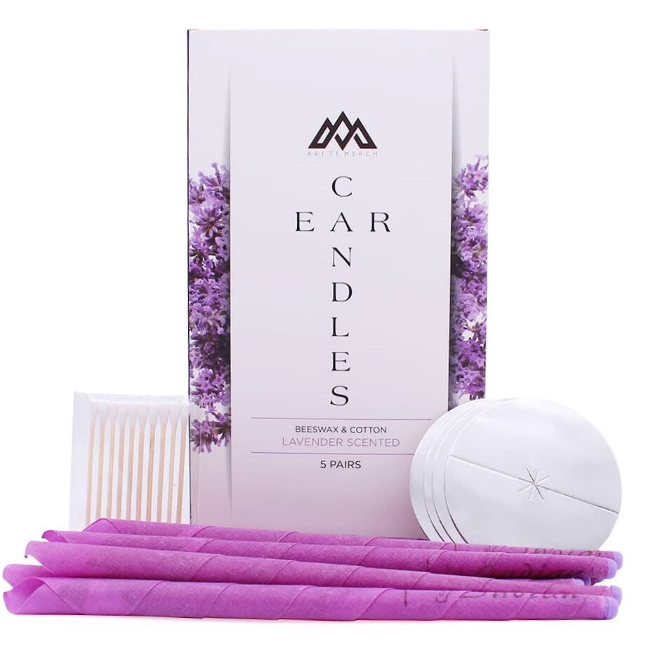 Lavender Ear Candles (5 Pair) with q-tips and safety disks